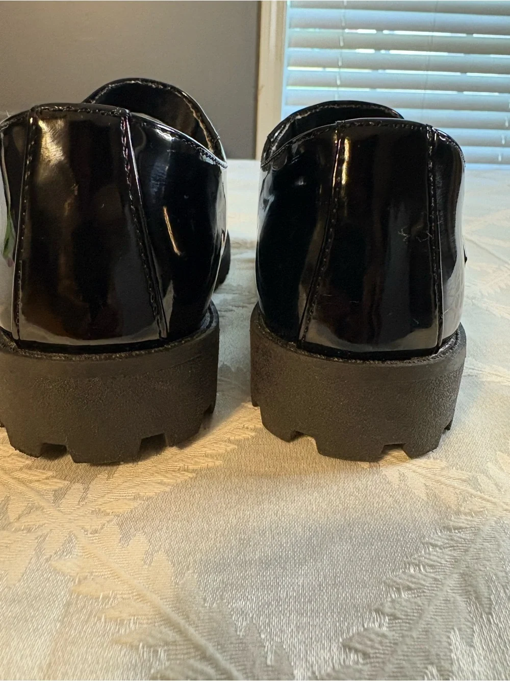 Girls' Black Patent Mary Jane Shoes with Velcro Buckle
